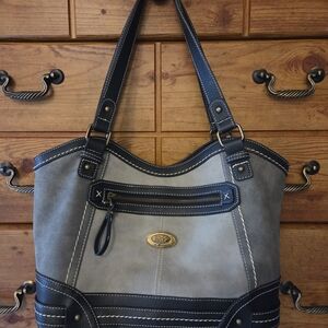 Elegant Black and Gray Women's Satchel